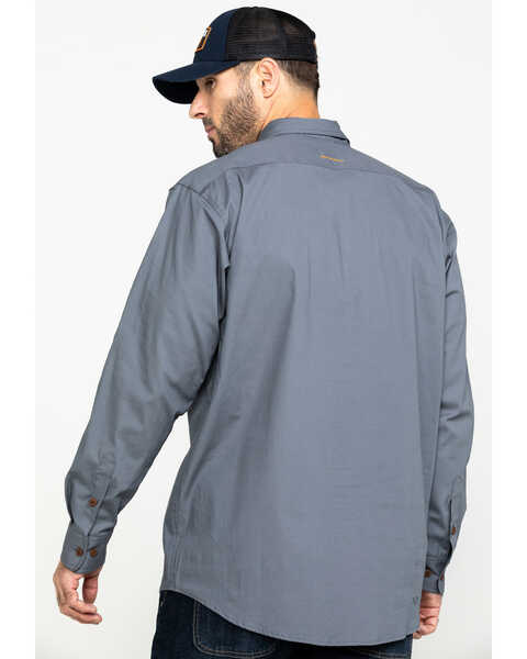 Ariat Men's Steel Rebar Made Tough Durastretch Long Sleeve Work Shirt , Steel, hi-res