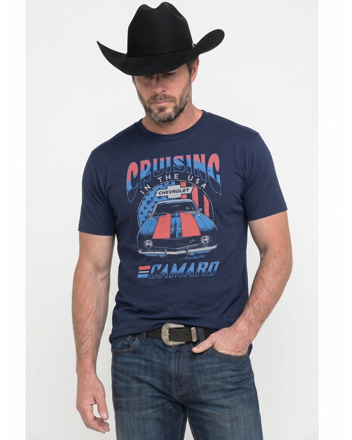 Image #1 - Americana Men's Cruising Short Sleeve Graphic T-Shirt, Navy, hi-res