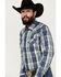 Image #2 - Cody James Men's Cole Plaid Print Long Sleeve Pearl Snap Western Shirt, Cream, hi-res