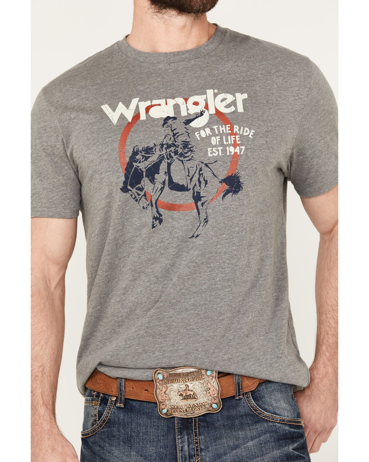 Image #1 - Wrangler Men's Boot Barn Exclusive Ride of Life Short Sleeve Graphic T-Shirt, , hi-res