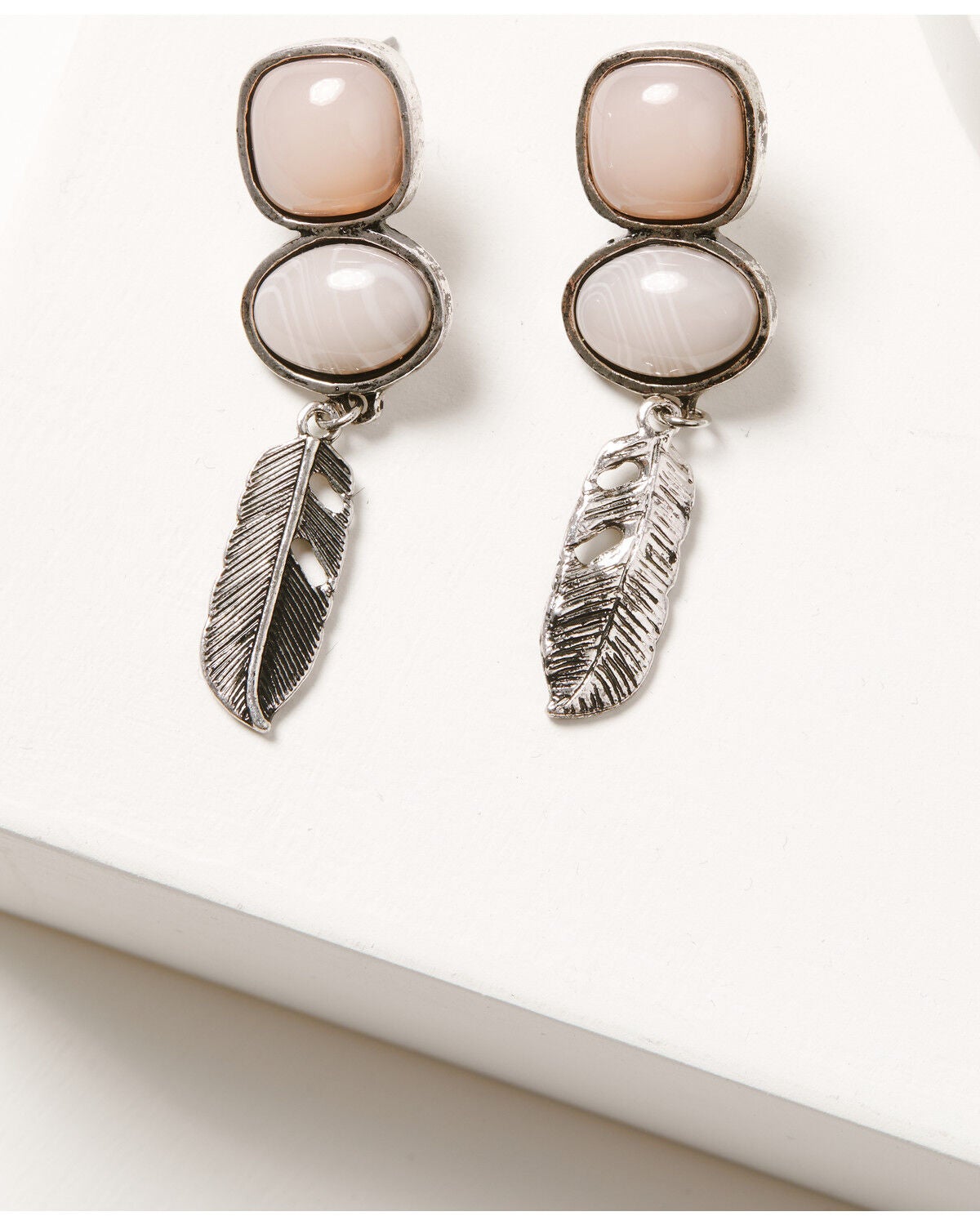 Image #1 - Shyanne Women's Feather Earrings, Silver, hi-res