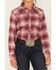 Cumberland Outfitters Women's Plaid Print Long Sleeve Snap Western Flannel Shirt, Rust Copper, hi-res