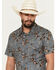 Image #2 - Rock & Roll Denim Men's Dale Brisby Horse Print Short Sleeve Snap Stretch Western Shirt, Charcoal, hi-res