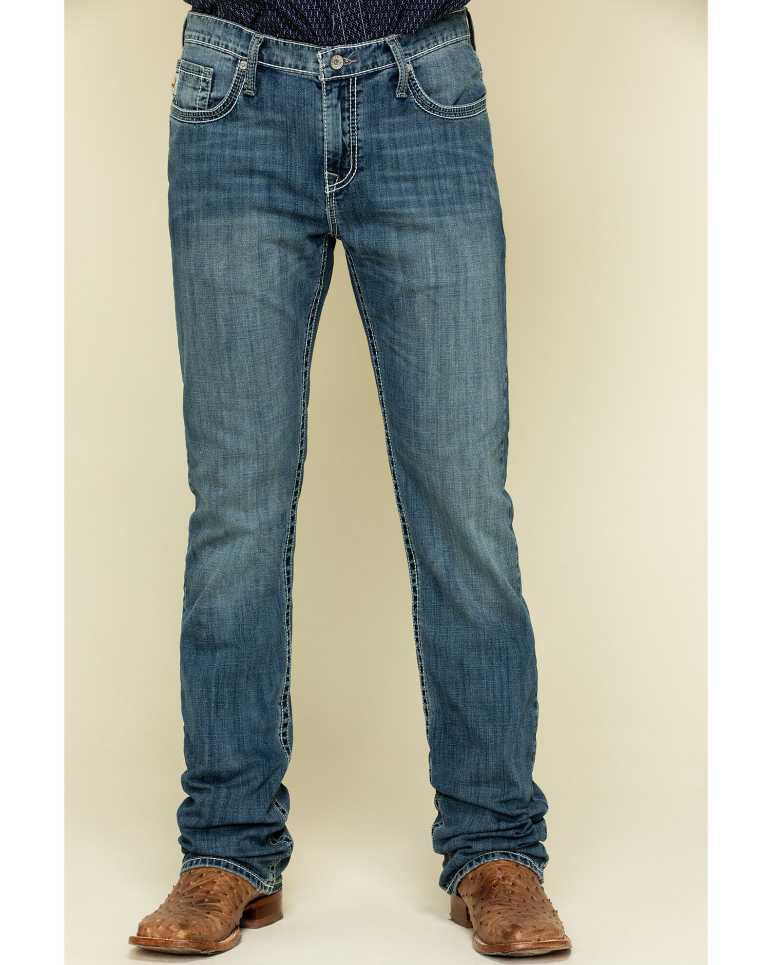 Cinch Men s Ian Med Stonewash Mid Slim Bootcut Jeans Boot Barn