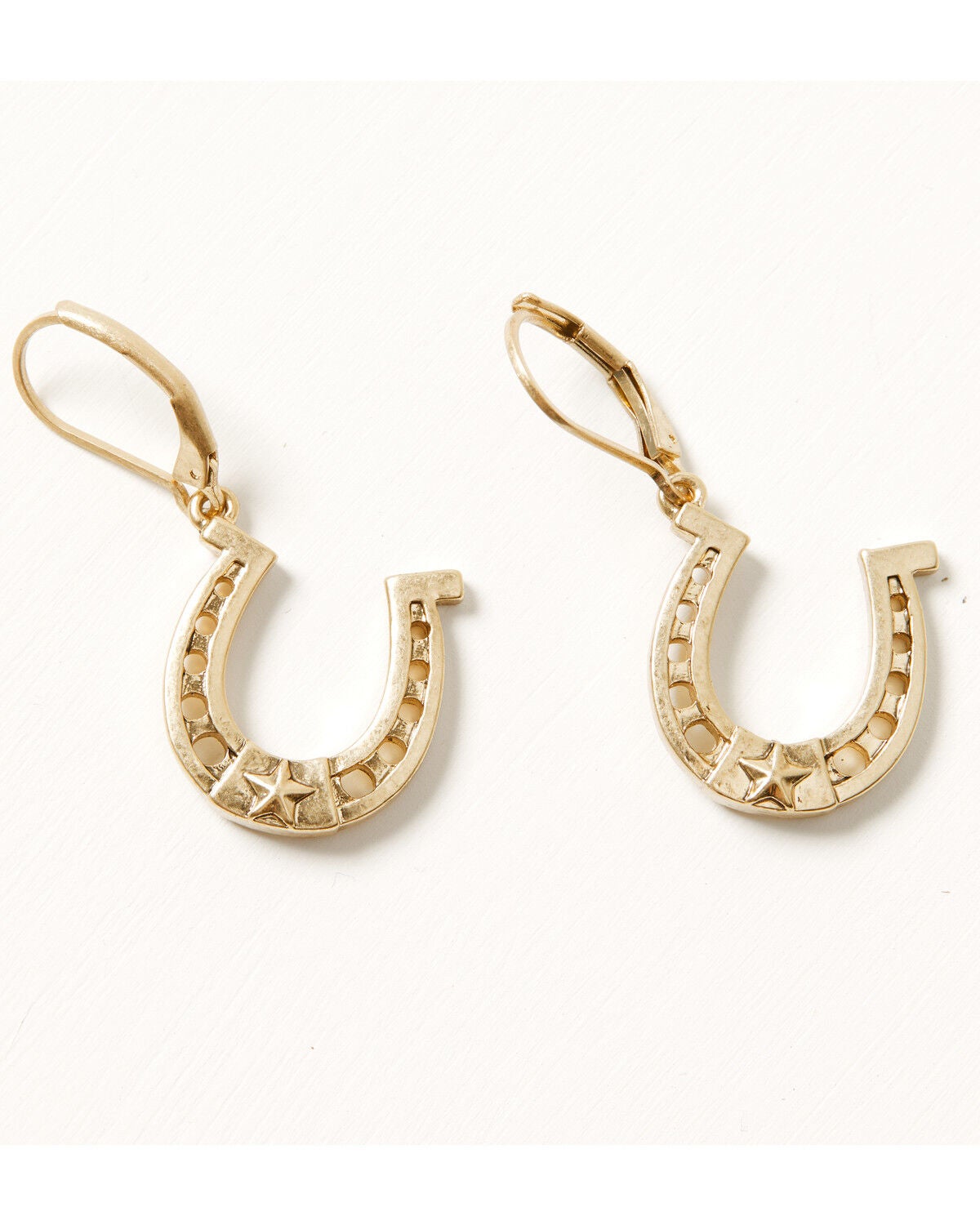 Lainey Wilson Women's Horseshoe Drop Earrings, Gold, hi-res
