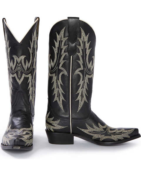 Image #2 - Stetson Women's Tina Flame Pita Embroidery Western Boots - Snip Toe, Black, hi-res