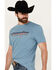 Image #2 - Wrangler Men's American Logo Short Sleeve Graphic T-Shirt, Heather Blue, hi-res