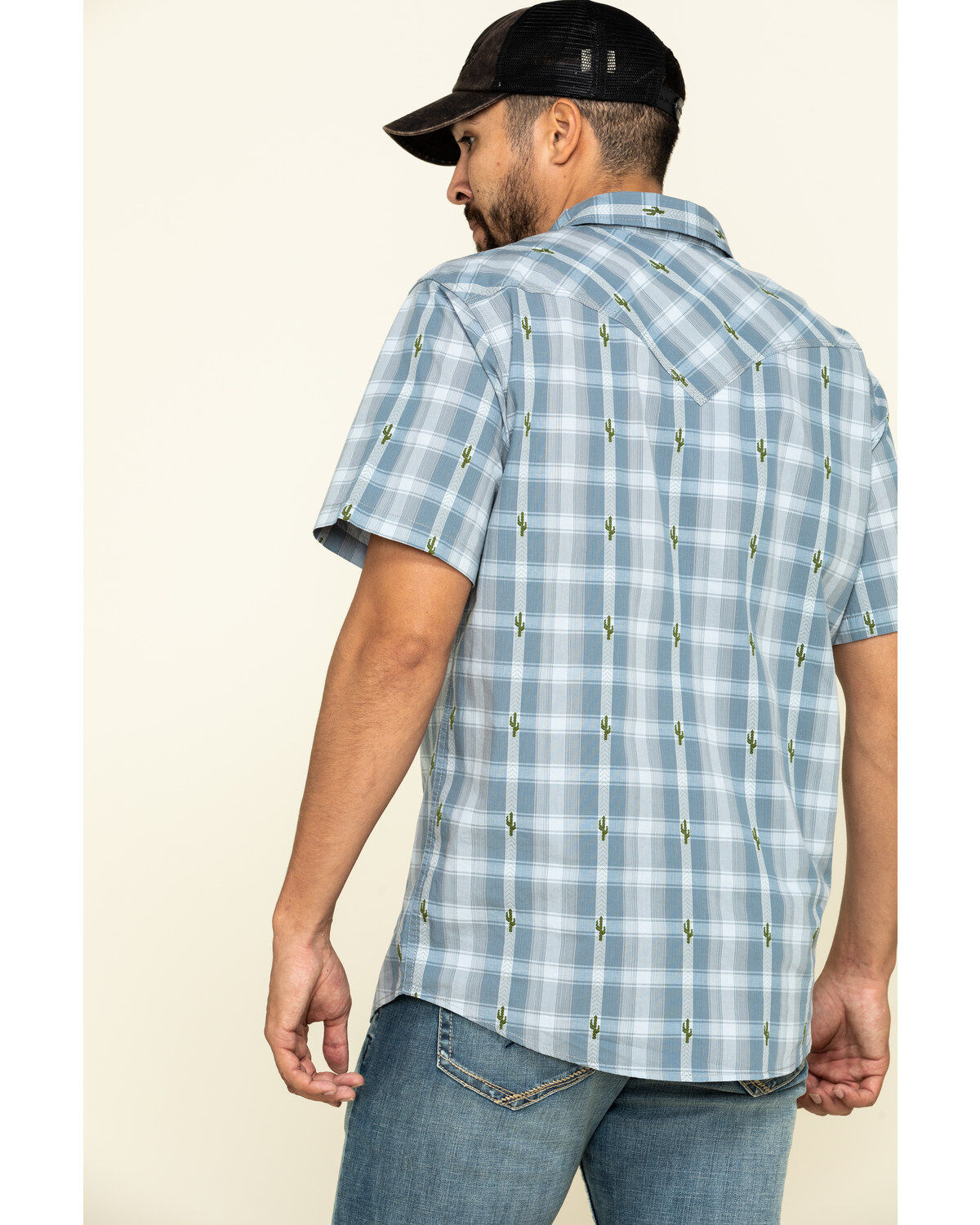 Image #2 - Moonshine Spirit Men's Cooler Cactus Plaid Short Sleeve Western Shirt, , hi-res