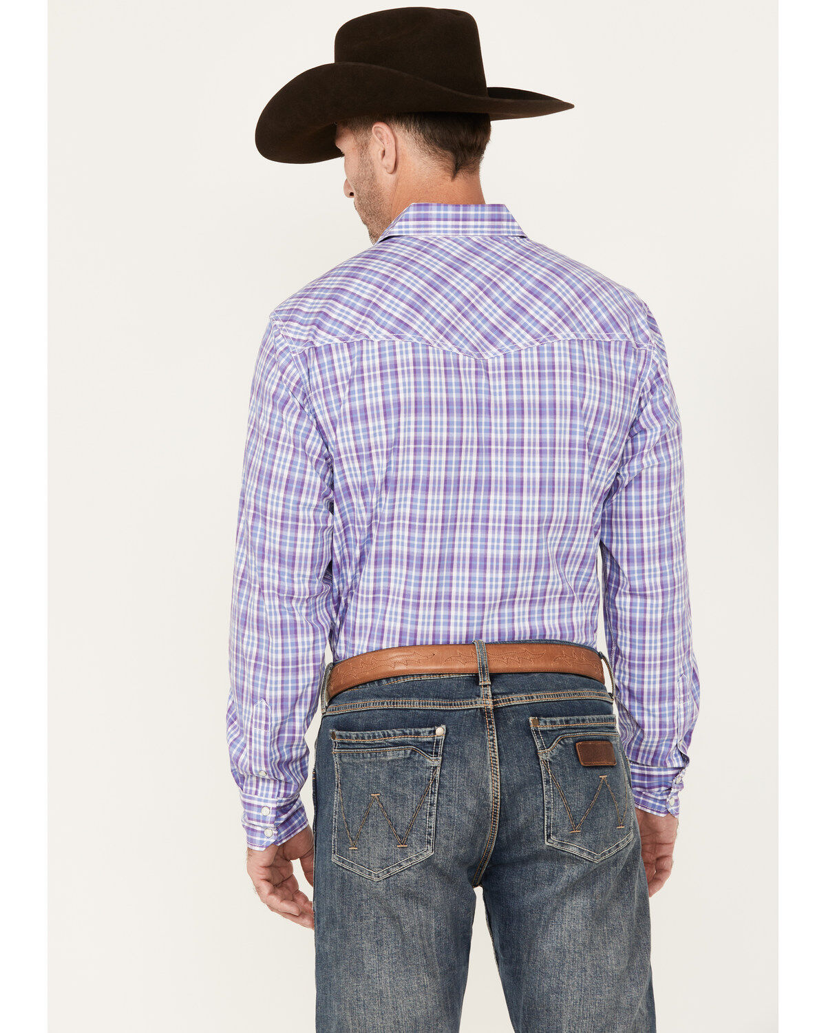 Image #4 - Wrangler 20X Men's Competition Advanced Comfort Plaid Print Long Sleeve Snap Western Shirt, , hi-res