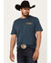 Image #2 - Wrangler Men's Boot Barn Exclusive Steer Head Logo Short Sleeve Graphic T-Shirt, Navy, hi-res
