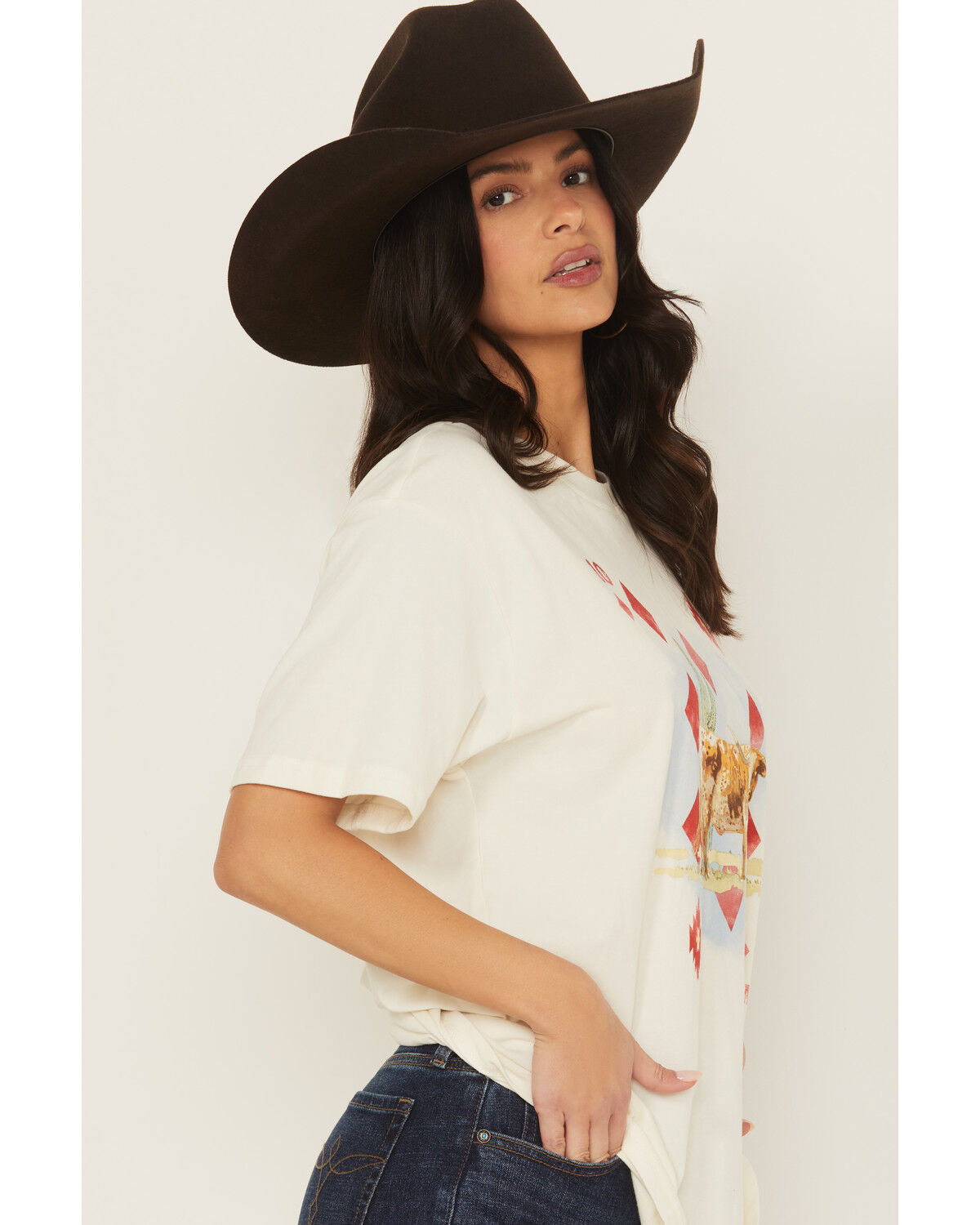 Image #2 - Ariat Women's Aces Short Sleeve Graphic Tee, Cream, hi-res