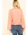 Image #2 - Wrangler Women's Peach Tile Print Surplice Long Sleeve Top, , hi-res
