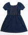 Sugar California Toddler Girls' Denim Cap Sleeve Button-Down Dress, Blue/white, hi-res