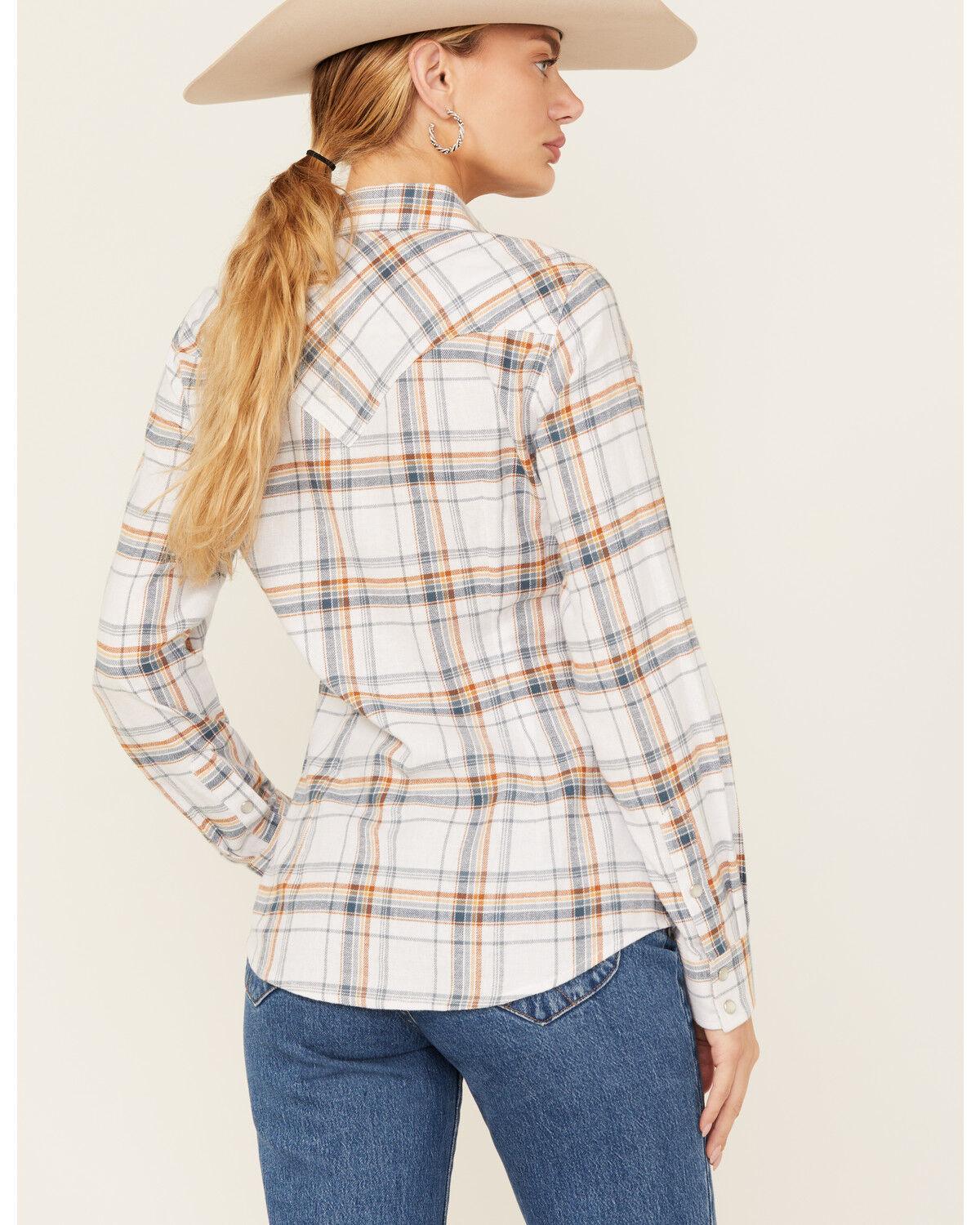 Image #4 - Wrangler Retro Women's Plaid Print Long Sleeve Pearl Snap Flannel Shirt, Multi, hi-res