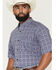 Image #2 - Ariat Men's Bill Medallion Print Short Sleeve Button-Down Western Shirt - Big, Blue, hi-res