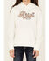 Image #3 - Ariat Girls' Boot Barn Exclusive Metallic Embroidered Logo Hoodie, Ivory, hi-res