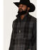 Image #2 - Powder River Outfitters Men's Large Plaid Print Wool Vest, Charcoal, hi-res