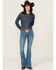 Kimes Ranch Women's Light Wash Mid Rise Lola Soho Fade Trouser, Blue, hi-res