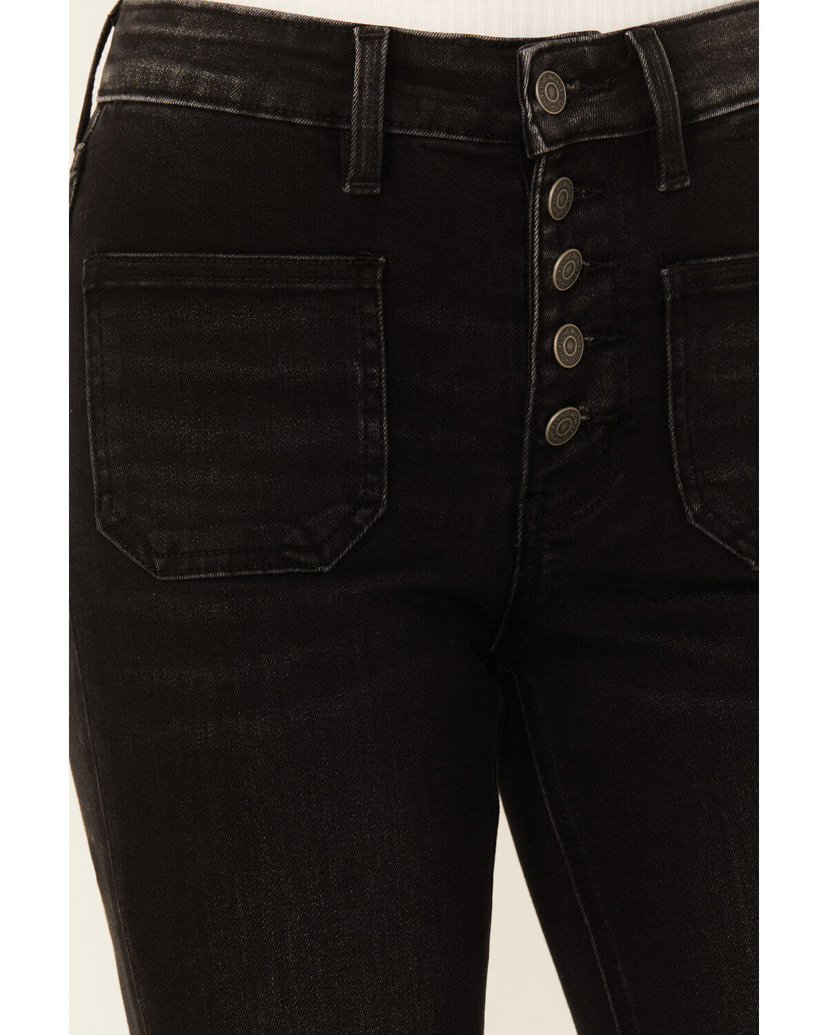 Image #2 - Flying Monkey Women's High Rise Cropped Ankle Stretch Flare Jeans, Black, hi-res