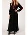 Image #1 - Roper Women's Long Sleeve Peasant Embroidered Tier Dress, Black, hi-res