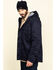 Hawx Men's FR Duck Hooded Storm-Flap Work Jacket - Big , Navy, hi-res