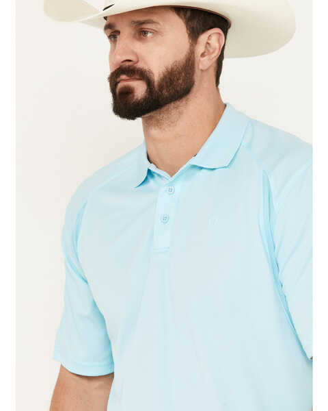 Ariat Men's AC Short Sleeve Polo Shirt, Light Blue, hi-res