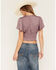 Image #4 - Shyanne Women's Millie Flutter Sleeve Smocked Waist Cropped Top, Slate, hi-res