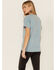 Youth in Revolt Women's Teal Mineral Wash Moon Phase Outdoor Graphic Tee, Teal, hi-res