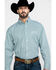 Image #1 - George Strait by Wrangler Men's Green Geo Print Long Sleeve Western Shirt , , hi-res