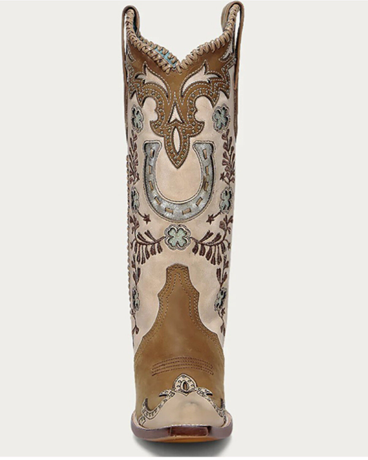 Image #3 - Corral Women's Honey Horseshoe Overlay Western Boots - Snip Toe, Honey, hi-res