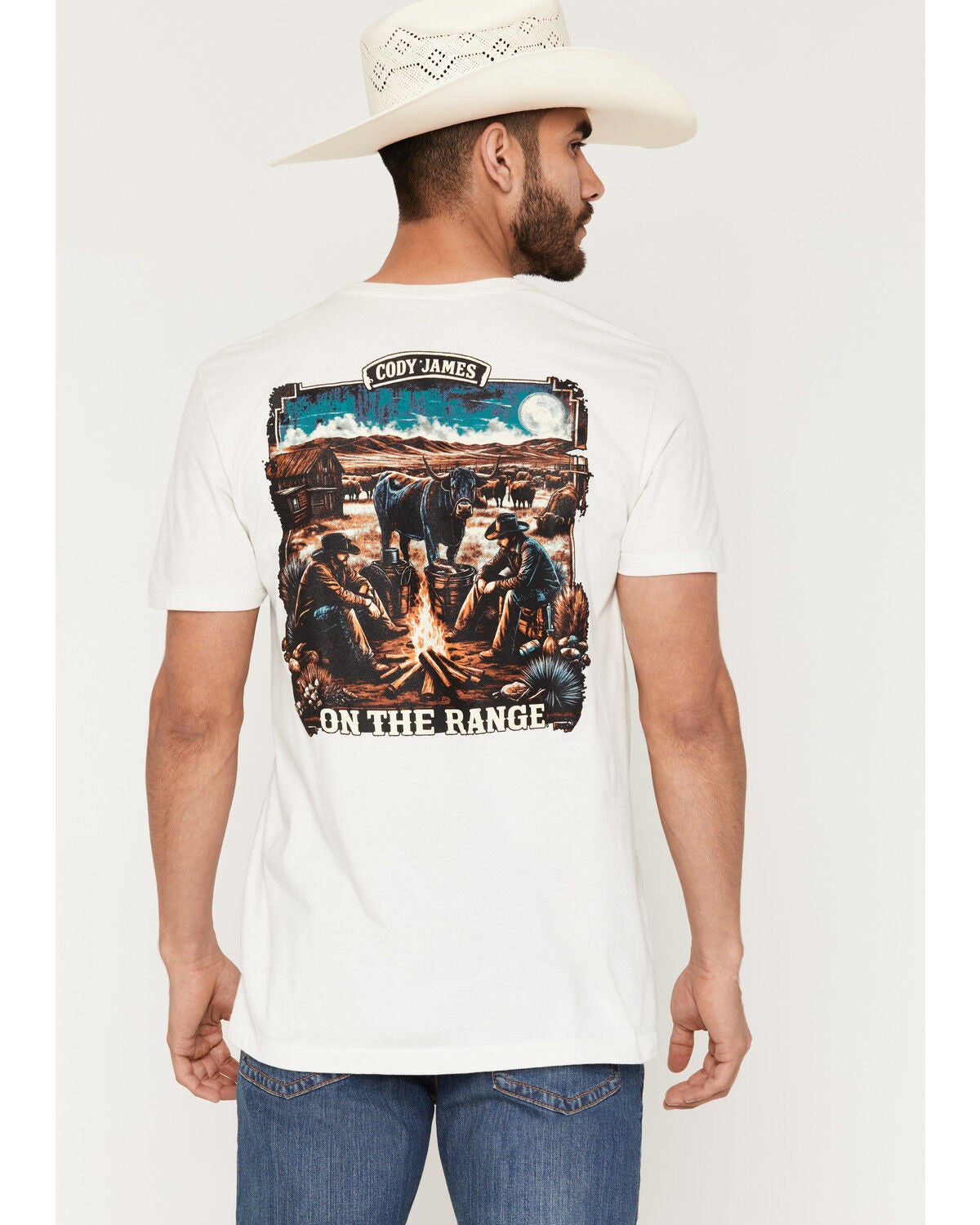Cody James Men's On The Range Short Sleeve Graphic T-Shirt, Natural, hi-res