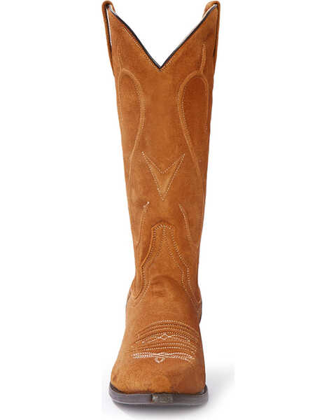 Image #4 - Stetson Women's Reagan Brown Rough Out Western Boots - Snip Toe, , hi-res