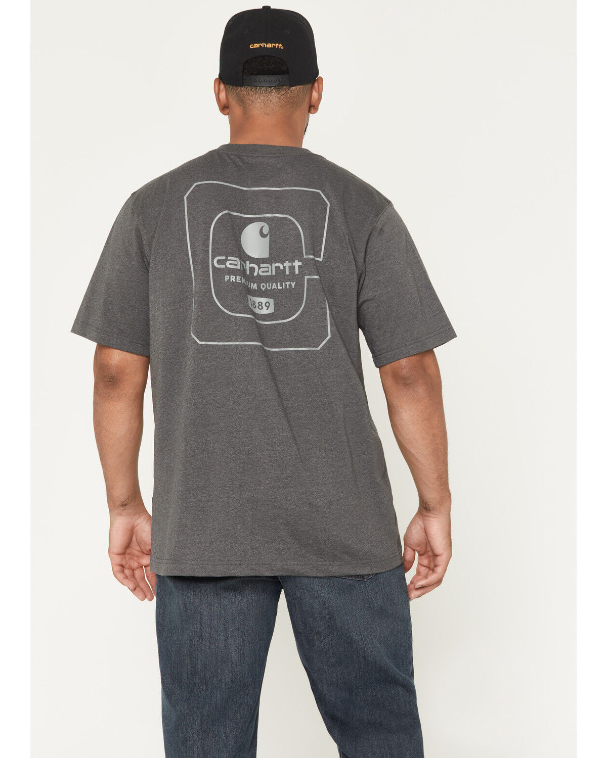 Image #1 - Carhartt Men's Relaxed Fit Lightweight Short Sleeve Pocket T-Shirt, Dark Grey, hi-res