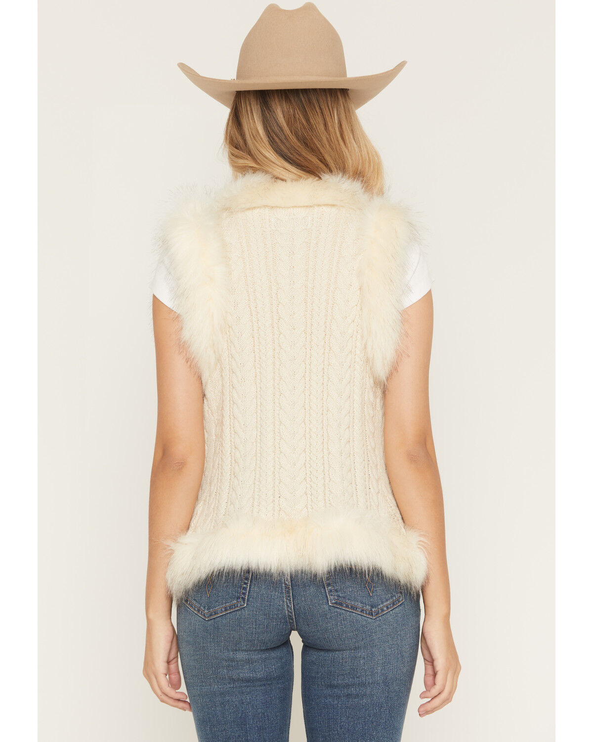 Shyanne Women's Fur Trim Knit Vest