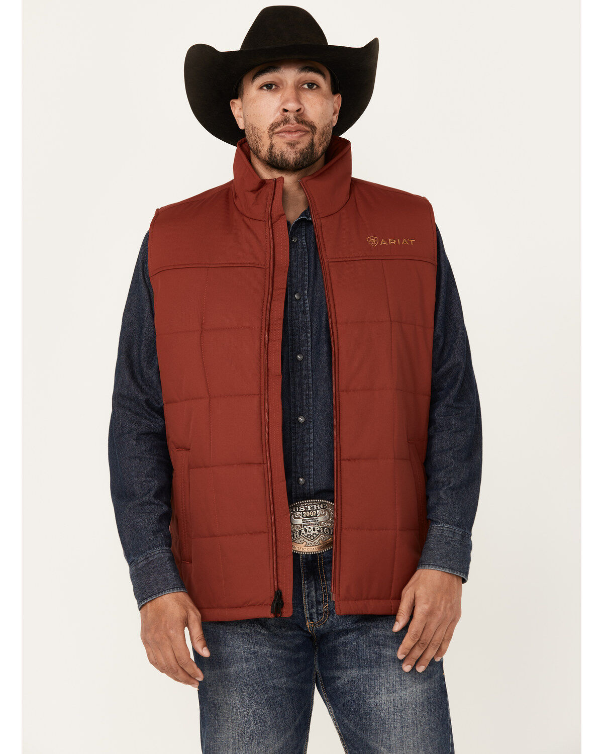 Image #1 - Ariat Men's Cruis Insulated Concealed Carry Vest, Red, hi-res