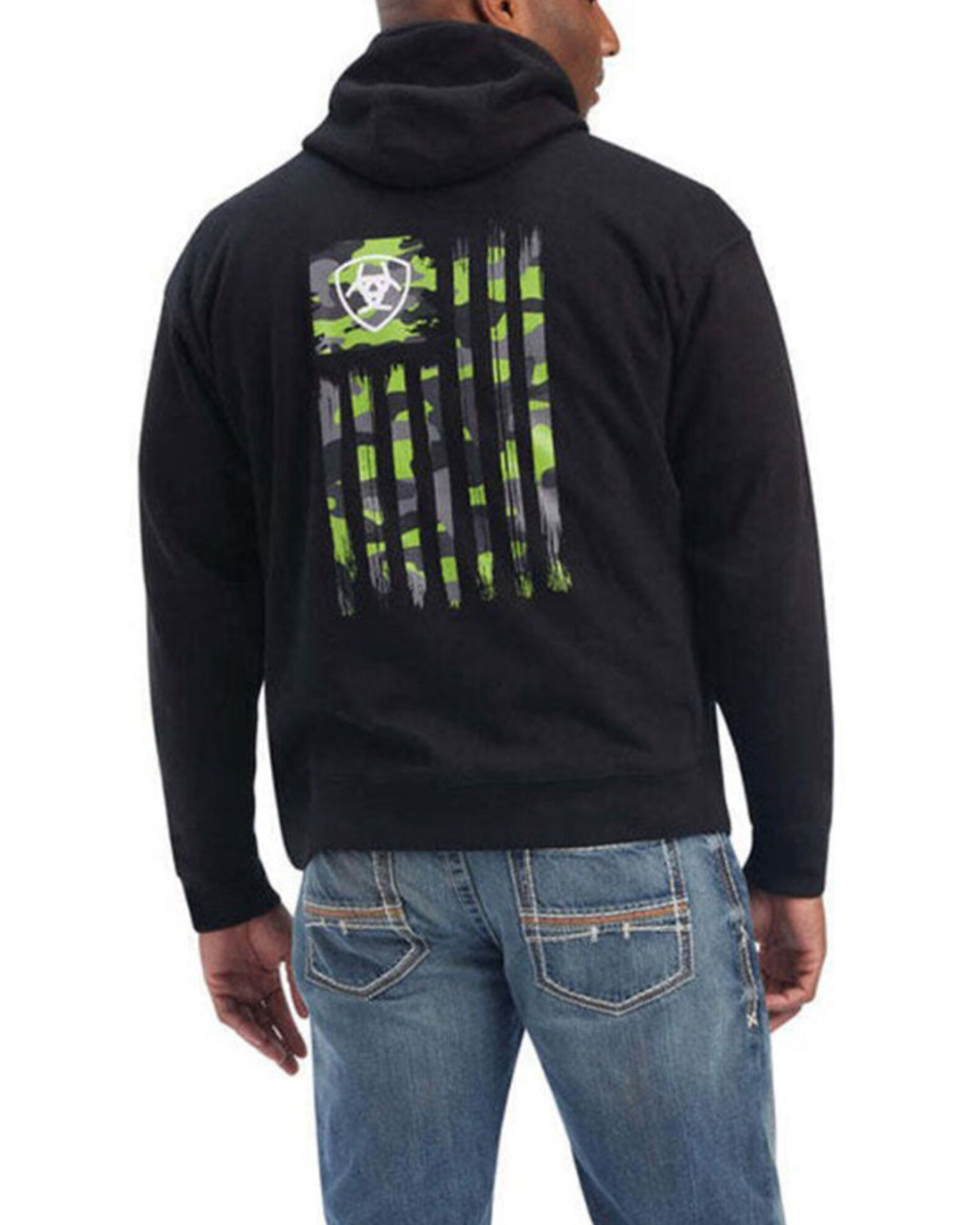Product Name Ariat Men s Camo Flag Hooded Sweatshirt Big