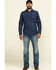 Moonshine Spirit Men's Floral Camo Print Long Sleeve Western Shirt , Navy, hi-res