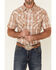 Cowboy Hardware Men's Paisley Striped Print Short Sleeve Snap Western Shirt , Tan, hi-res