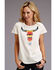 Image #1 - Stetson Women's Serape Steer Skull Tee, White, hi-res