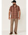 Image #2 - Columbia Men's Lakeside Trail Large Plaid Short Sleeve Button Down Western Shirt , Brown, hi-res