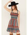 Image #2 - Angie Women's Multi Border Print Tier Dress, Multi, hi-res