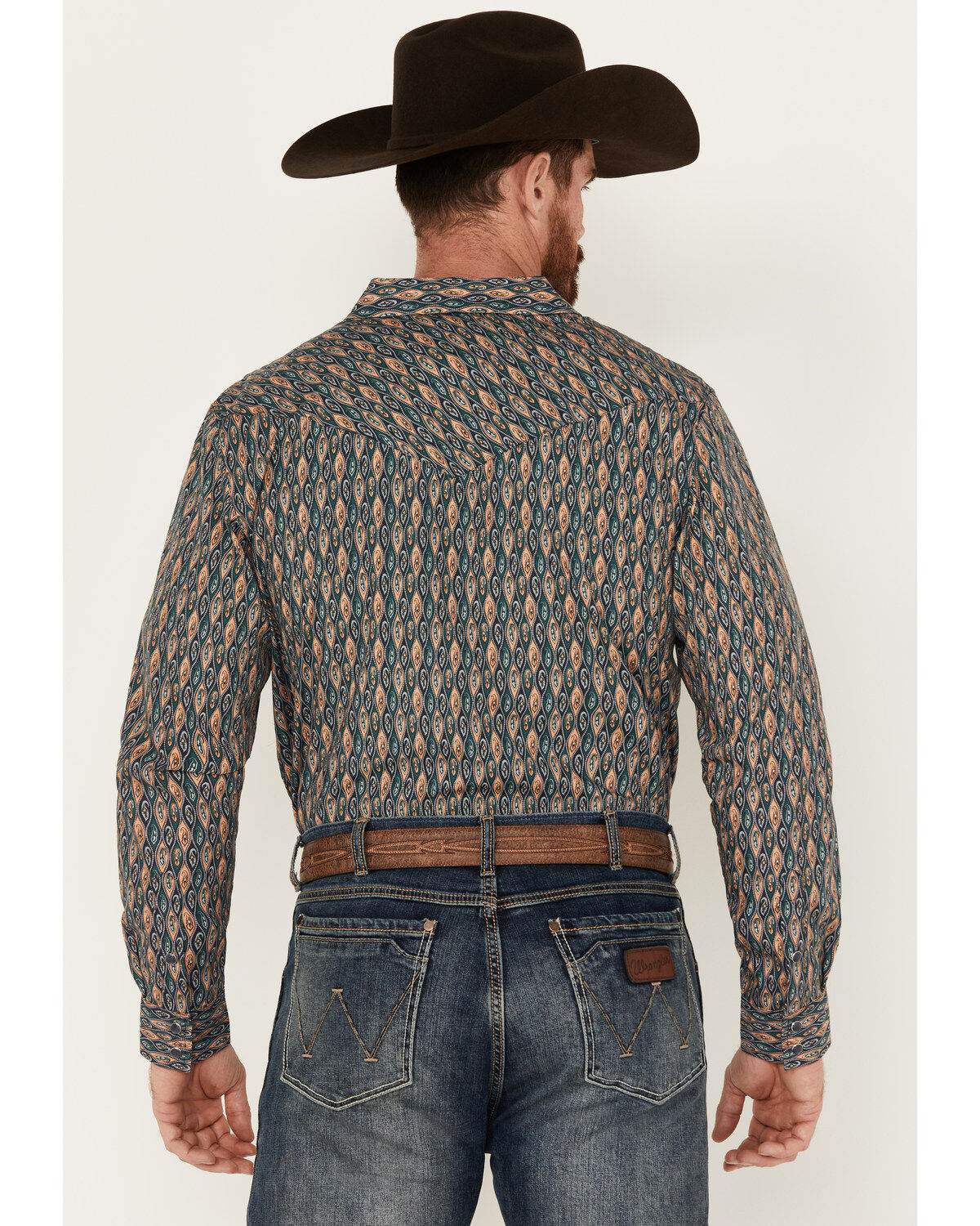Image #4 - Gibson Trading Co Men's Remnant Paisley Print Long Sleeve Snap Western Shirt, Indigo, hi-res