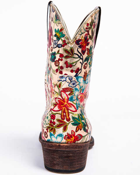 Image #5 - Roper Women's Ingrid Floral Western Booties - Snip Toe, Multi, hi-res