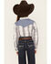 Ely Walker Girls' Textured Retro Plaid Print Long Sleeve Pearl Snap Western Shirt, White, hi-res