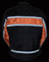 Milwaukee Leather Men's Reflective Stripe Racer Jacket, Black/orange, hi-res