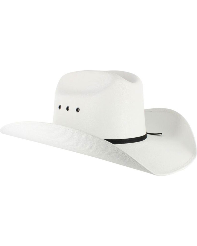 Cody James Boys' Elastic Fit Straw Cowboy Hat, White, hi-res