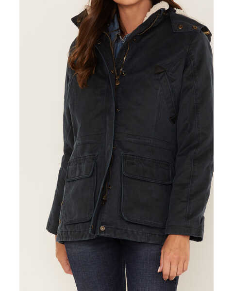 Image #3 - Outback Trading Co. Women's Woodbury Sherpa-Lined Hooded Jacket, Navy, hi-res