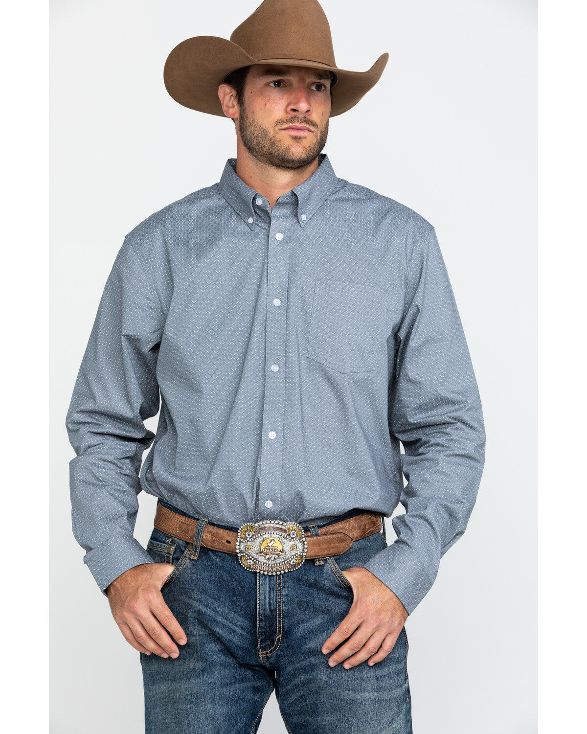 Image #1 - Cody James Core Men's Firesky Geo Print Long Sleeve Western Shirt, , hi-res