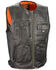 Image #1 - Milwaukee Leather Men's Zipper Front Super Utility Multi Pocket Vest - 5X, Black, hi-res