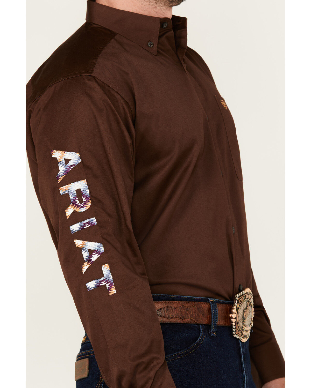 Product Name:  Ariat Men's Team Logo Solid Long Sleeve Button-Down Western Shirt